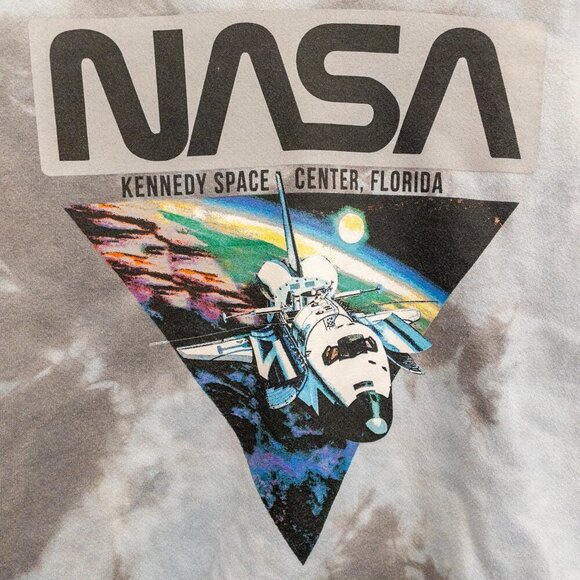 NASA Kennedy Space Center Cropped Tie-Dye Sweatshirt – Women’s Small - Picture 2 of 7